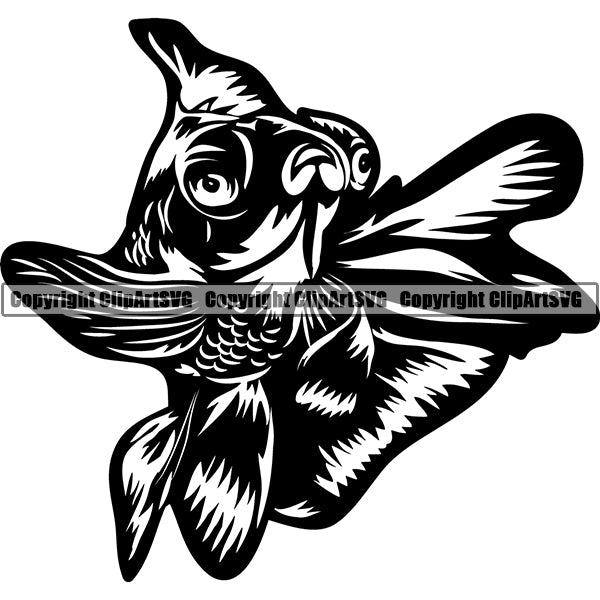 Goldfish Animal ClipArt SVG