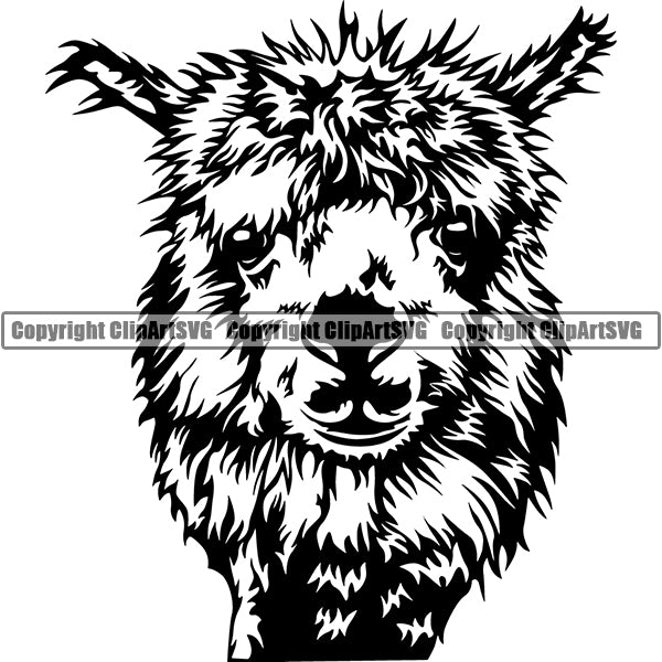 Alpaca Animal ClipArt SVG