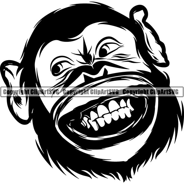 Monkey Mandrill Animal ClipArt SVG