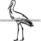 Stork Animal ClipArt SVG