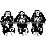 Monkey Ape Primate Animal ClipArt SVG