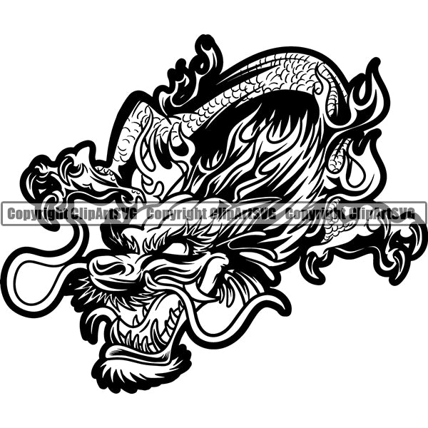 Dragon Animal ClipArt SVG