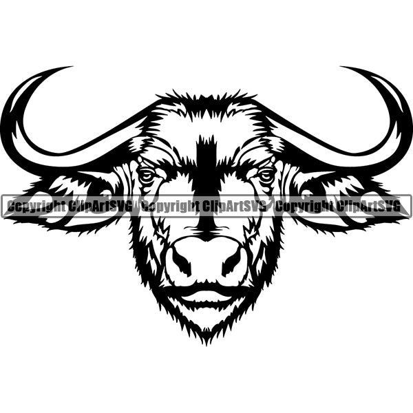 Yak Buffalo Animal ClipArt SVG