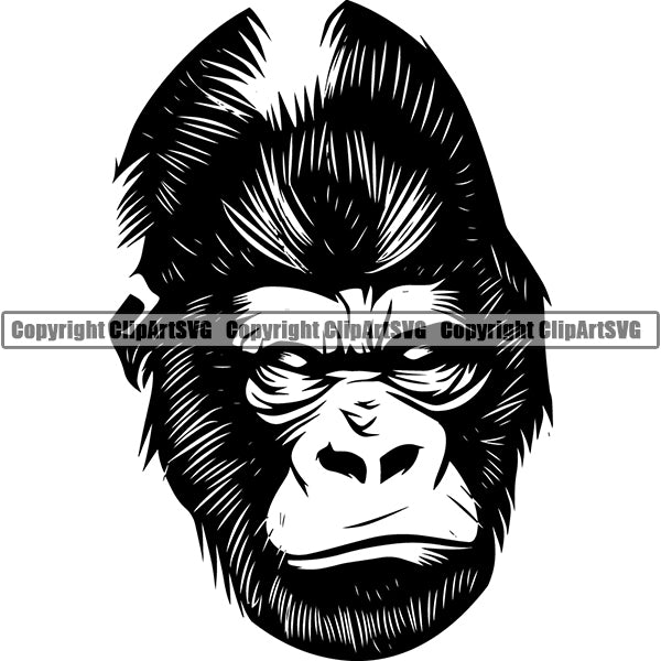 Gorilla Animal ClipArt SVG