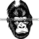 Gorilla Ape Monkey Primate Animal ClipArt SVG