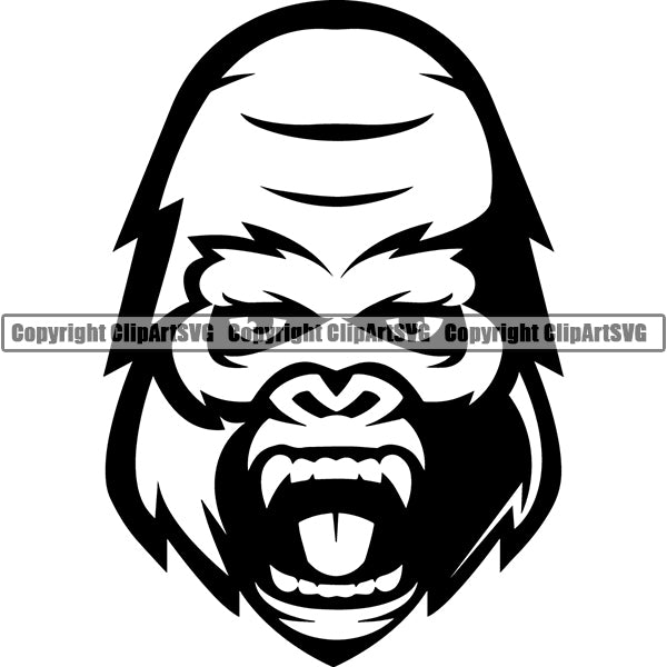 Gorilla Animal ClipArt SVG