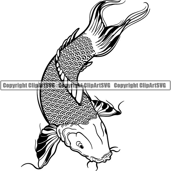 Koi Fish Animal ClipArt SVG