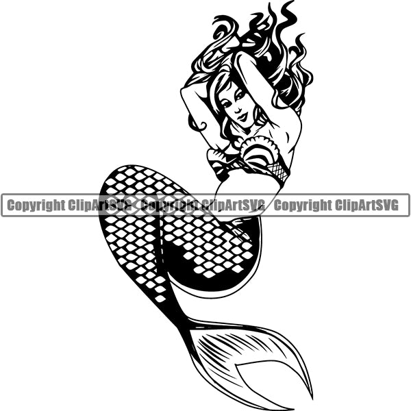Mermaid Animal ClipArt SVG