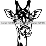 Giraffe Jungle Animal ClipArt SVG