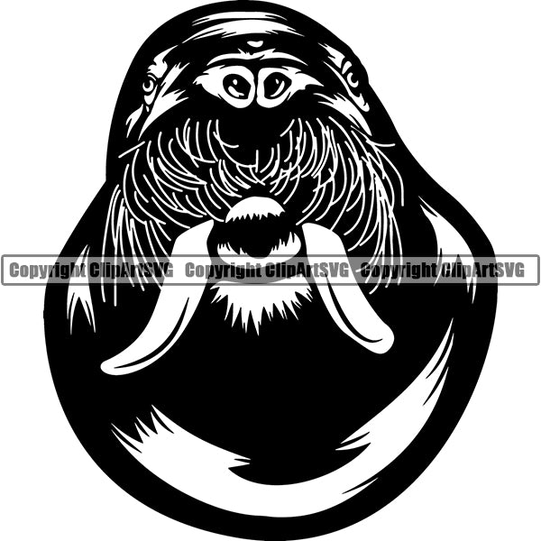 Walrus Animal ClipArt SVG