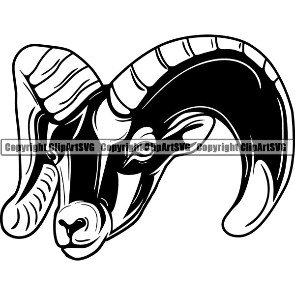 Ram Animal ClipArt SVG