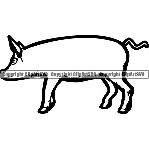 Pig Animal ClipArt SVG