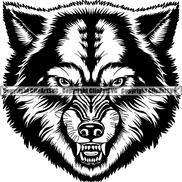Wolf Animal Peeking ClipArt SVG