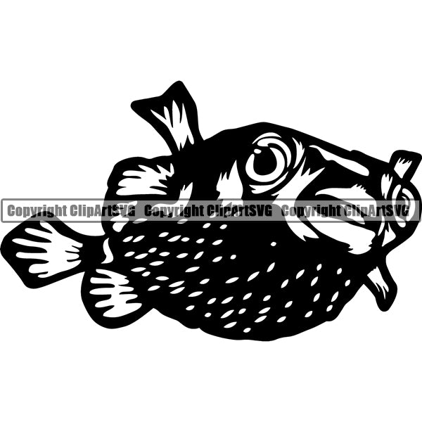 Porcupinefish Animal ClipArt SVG
