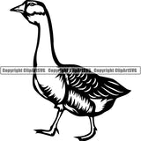 Goose Bird Animal ClipArt SVG