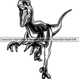 Dinosaur Velociraptor Animal ClipArt SVG