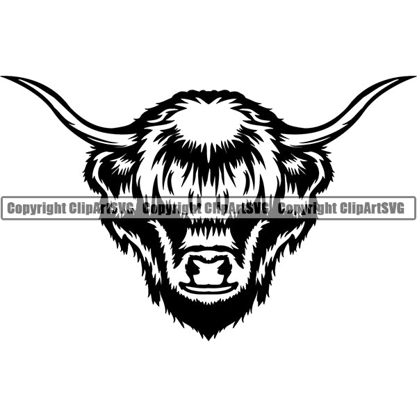 Cow Highland Shaggy 5tg6 ClipArt SVG File