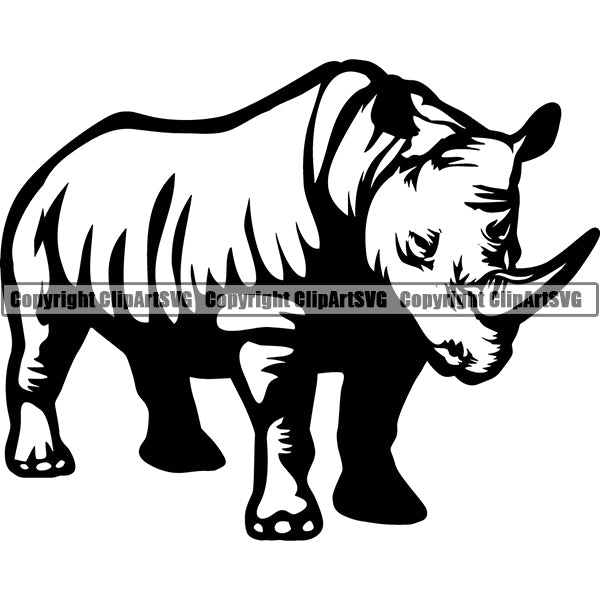 Rhino Animal ClipArt SVG