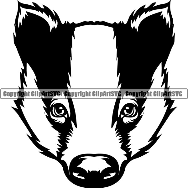 Badger Animal ClipArt SVG