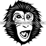 Monkey Ape Primate Animal ClipArt SVG