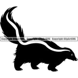 Skunk Animal ClipArt SVG