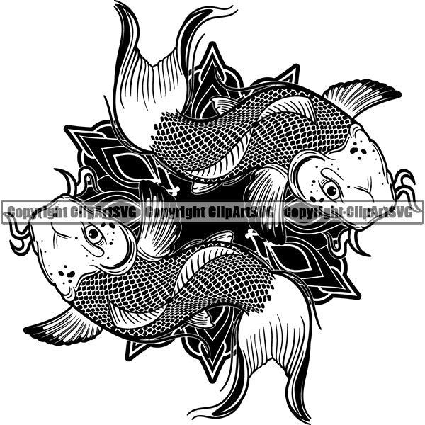 Koi Fish Animal ClipArt SVG