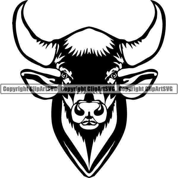 Bull Bison 5tg6 ClipArt SVG File