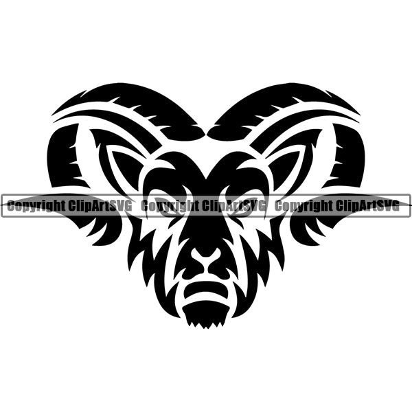 Ram Animal ClipArt SVG