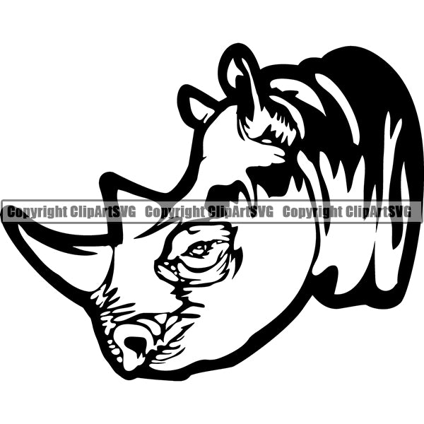 Rhino Animal ClipArt SVG