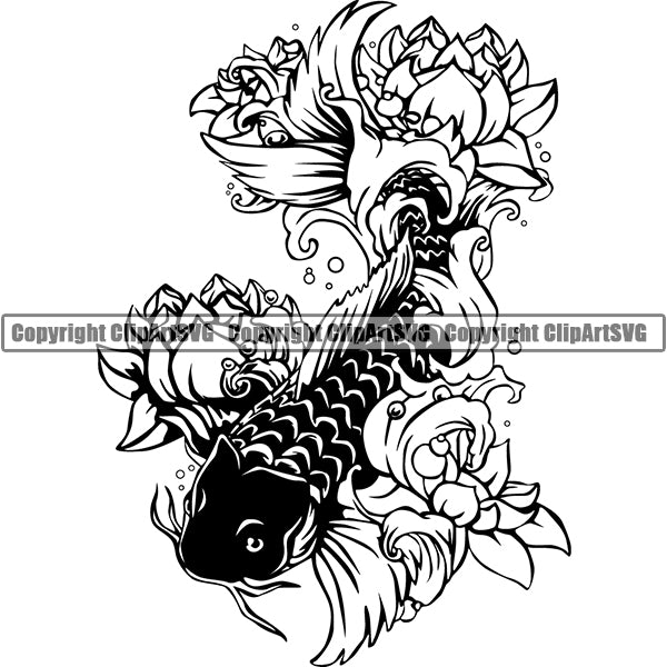 Koi Fish Animal ClipArt SVG
