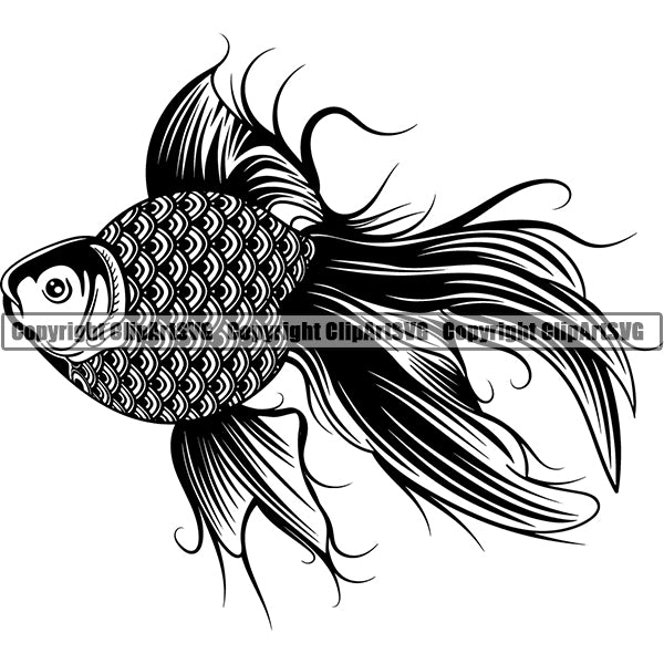 Goldfish Animal ClipArt SVG