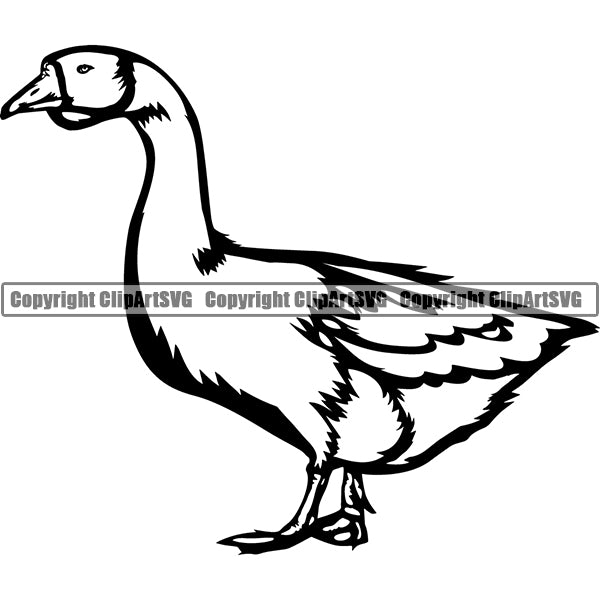 Goose Animal ClipArt SVG