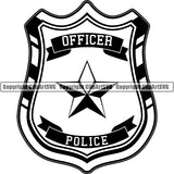 Occupation Police Officer Cop Badge ClipArt SVG