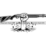 Occupation Police Officer Cop Shotgun ClipArt SVG