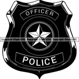 Occupation Police Officer Cop Badge ClipArt SVG