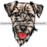 Airedale Dog Breed Head Color ClipArt SVG