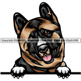 Akita Dog Breed Peeking Color ClipArt SVG