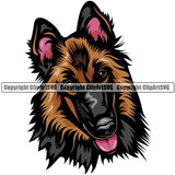 Belgian Shepherd Dog Breed Head Color ClipArt SVG