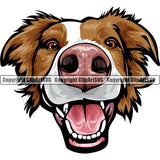 Border Collie Dog Breed Head Color ClipArt SVG