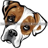 Boxer Dog Breed Head Color ClipArt SVG