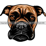 Boxer Dog Breed Head Color ClipArt SVG