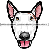 Bull Terrier Dog Breed Head Color ClipArt SVG