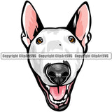 Bull Terrier Dog Breed Head Color ClipArt SVG