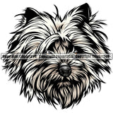 Cairn Terrier Dog Breed Head Color ClipArt SVG