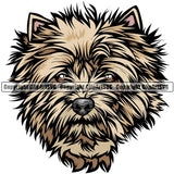 Cairn Terrier Dog Breed Head Color ClipArt SVG