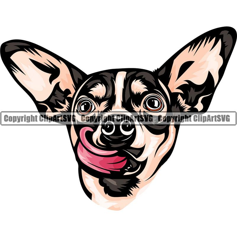 Chihuahua Dog Breed Head Color ClipArt SVG
