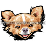 Chihuahua Dog Breed Head Color ClipArt SVG