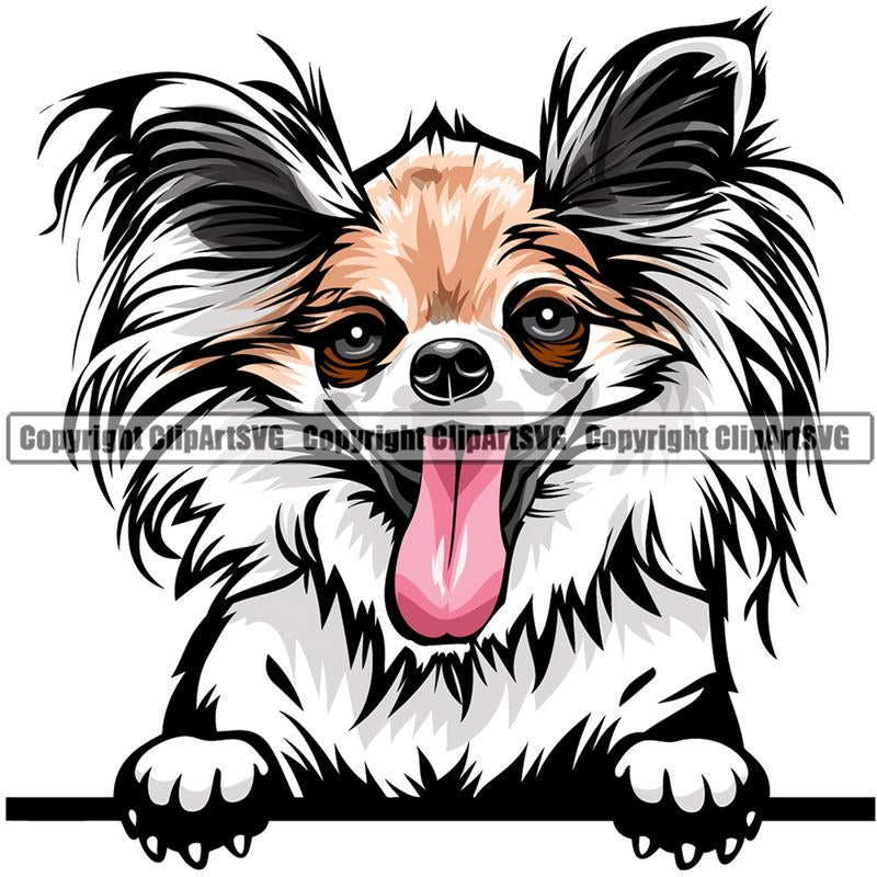 Chihuahua Dog Breed Peeking Color ClipArt SVG