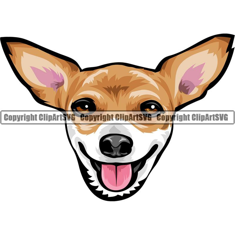 Chihuahua Dog Breed Head Color ClipArt SVG