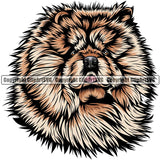 Chow Chow Dog Breed Head Color ClipArt SVG